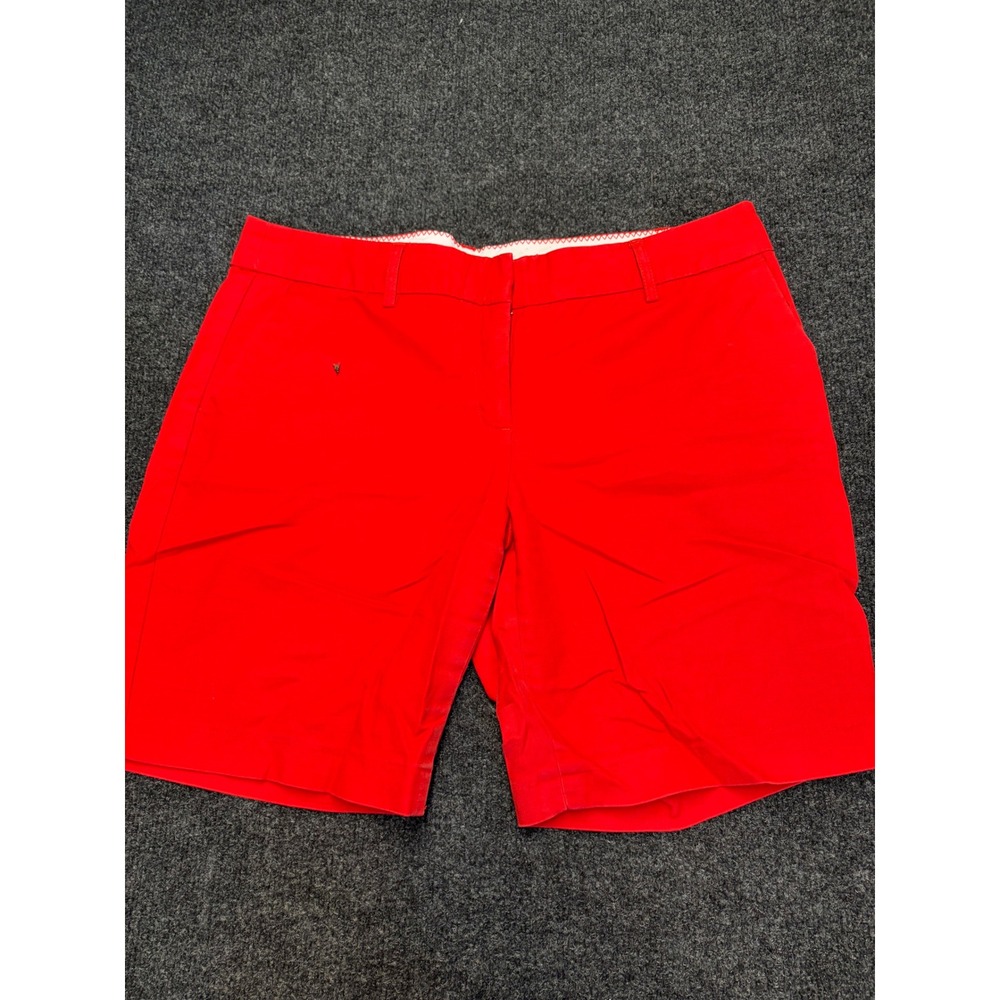 Willi Smith Red Bermuda Shorts Womens Size 10 Mid Rise Chino Walking Shorts